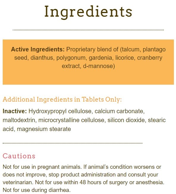 Bladder Care Ingredients